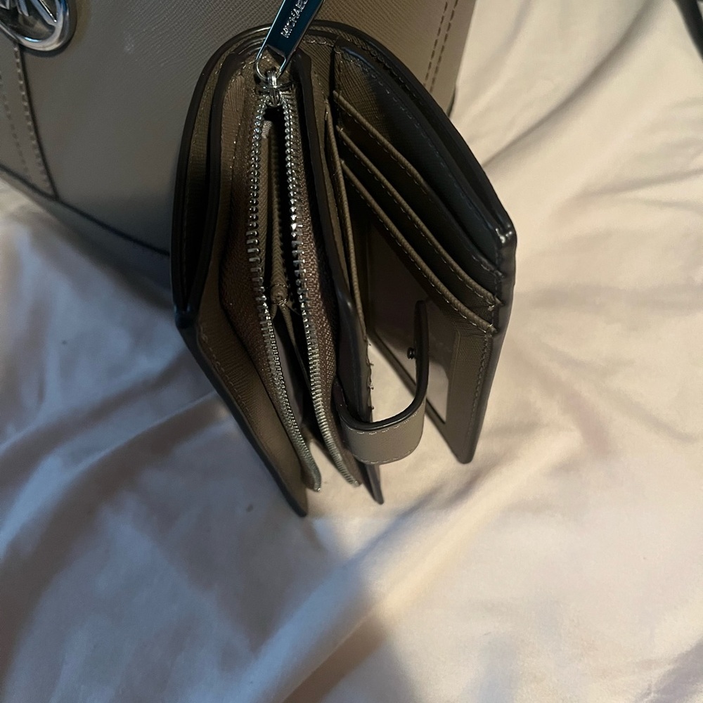 Michael Kors limited edition taupe with silver hardware wallet
